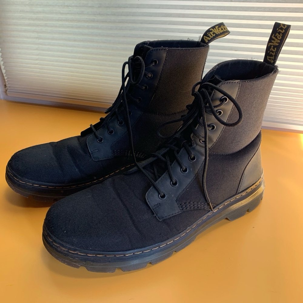 Vegan Dr Marten’s fabric combat ankle bootst men’s size 14 goth industrial